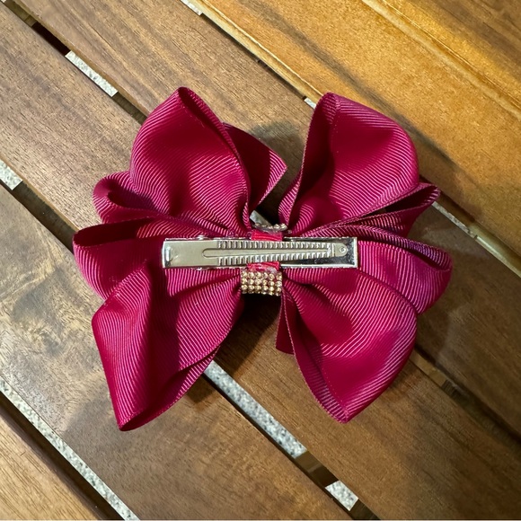 NWOT/ Handmade Christmas Hair Bows 2pc / Black & White Plaid Reindeer Clip - Picture 8 of 8